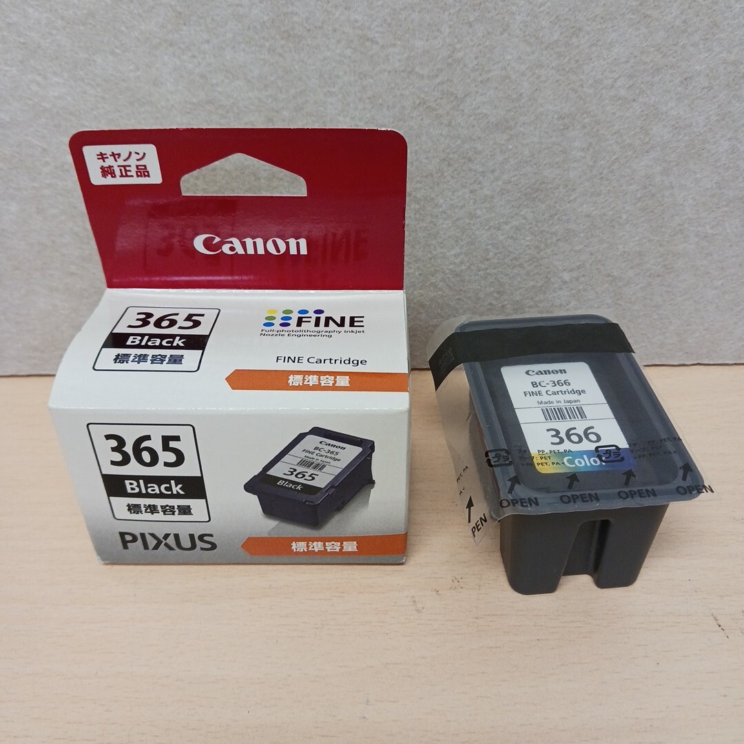 y110707k Canon 【純正品】キャノン インクカートリッジ BC-365 (ブラック) + BC-366 (3色カラー) 2本セット拍卖