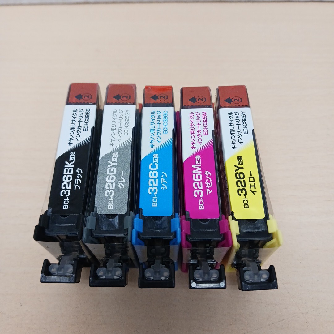 y111010k エコリカ ecorica 【互換品】キヤノン Canon BCI-326(BK/C/M/Y/GY) 5本セット インクカートリッジ拍卖