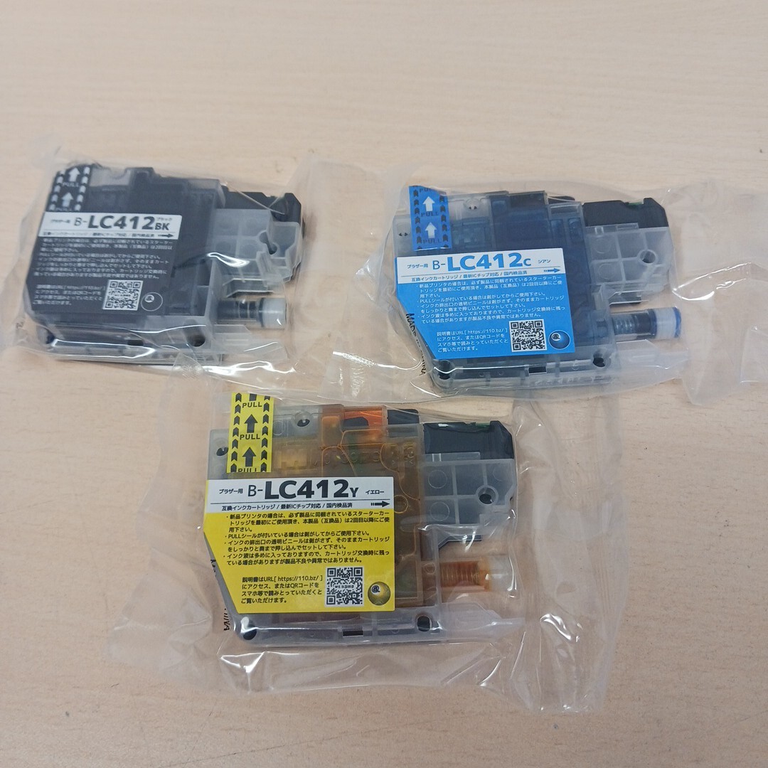 y111409k ブラザー 【互換品】Brother インクカートリッジ LC412(BK/C/Y) 3本セット拍卖