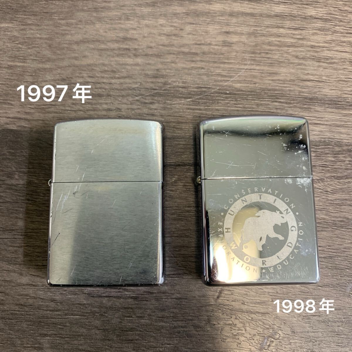 y110508m ジッポライター 【ハンティングワールド 1998年】【無地 1997年】 拍卖