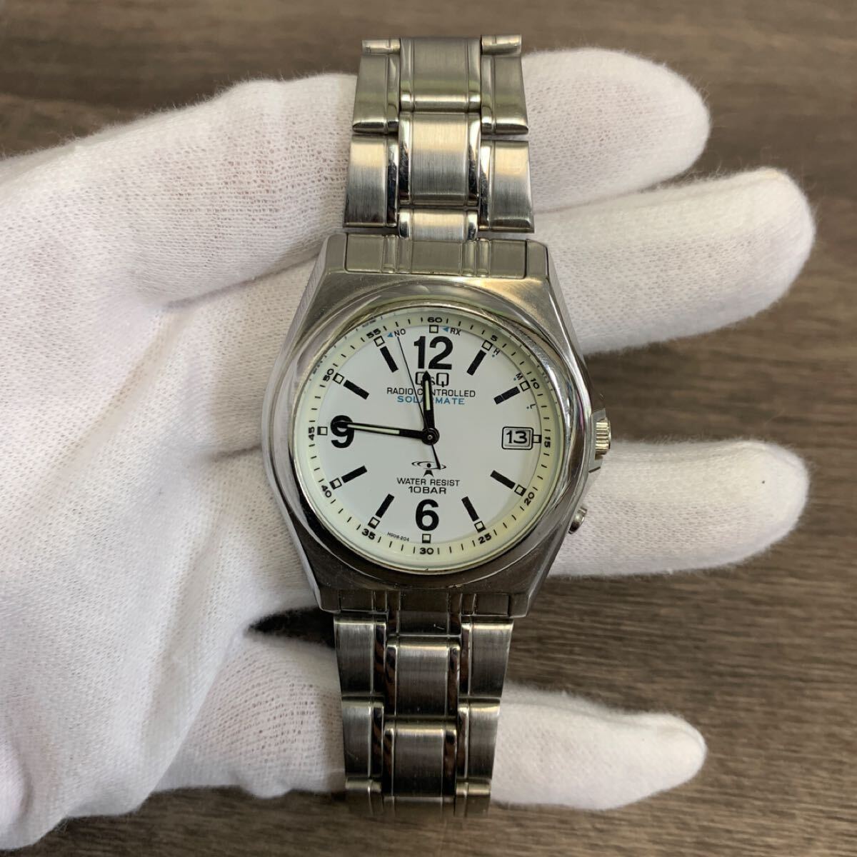 y111308m Q&Q 電波ソーラー腕時計 HR15 ★稼動品拍卖