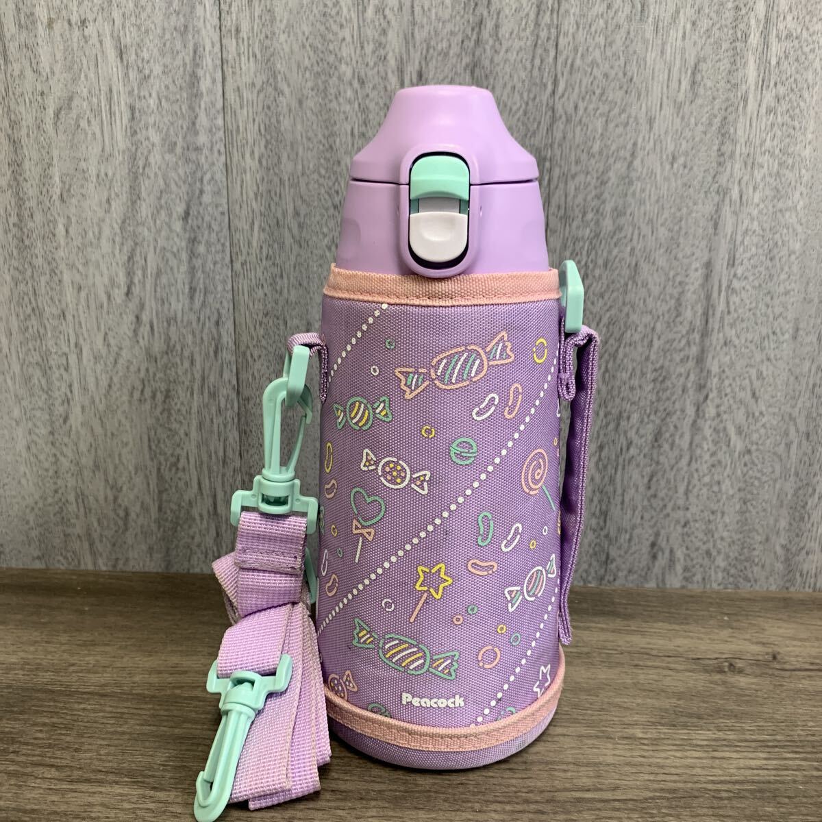 y111404m ピーコック魔法瓶 水筒 子供 2WAYタイプ パープルピンク 800ml 保温 保冷 直飲み コップ ワンタッチ マグ ASG-W82 拍卖