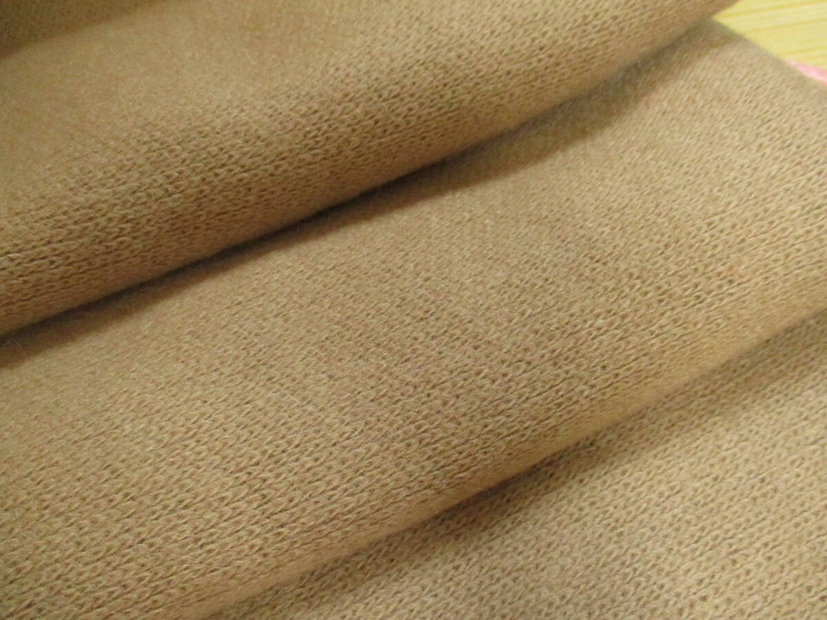 秋冬新入荷◆生地 ウール100% 編み地ニット キャメルベージュ 130cm巾×1.5m◆7805◆拍卖