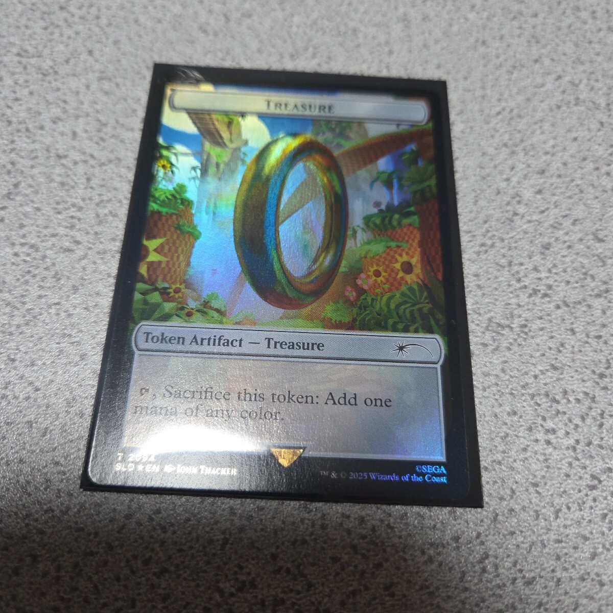 MTG SLD 宝物 トークン 英語foil 一枚 Sonic the hedgehog ソニック Secret lair 即決拍卖