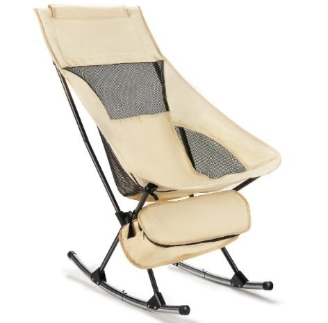 ロッキングチェア 椅子 チェア 折り畳み式 耐荷重150kg 通気 耐久 ポータブル キャンプ バーベキュー お花見 アウトドア オフホワイト拍卖