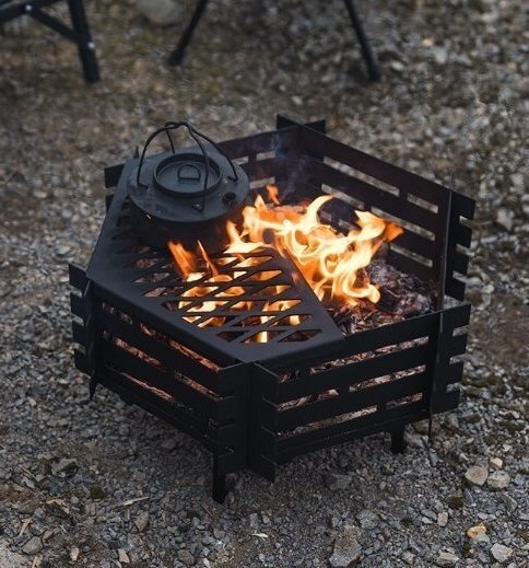 屋外キャンプ焚火炉は取り外し可折りたたみ耐熱耐食性ステンレス炭素鋼焼網焚火台拍卖