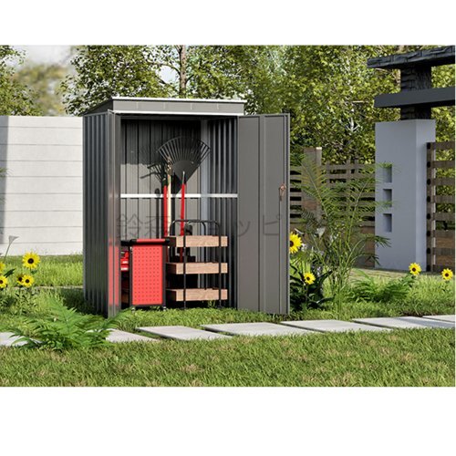 【国内発送】物置 屋外 スチール 倉庫 戸外収納庫 幅123*奥行き90.5*高185 物置き おしゃれ 大型 収納庫 屋外物置 防さび ベランダ 防水 ド拍卖