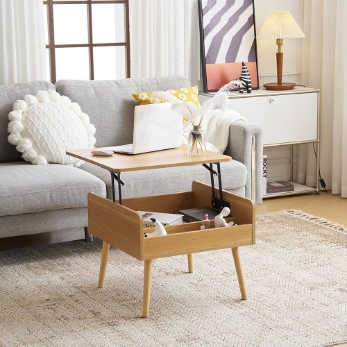 【国内発送】センターテーブル 昇降テーブル 収納付き 幅60CM 北欧風 リビングテーブル サイドテーブル モダン コンパクト 組み立て簡単【拍卖