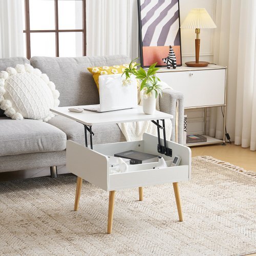 【国内発送】センターテーブル 昇降テーブル 収納付き 幅60CM 北欧風 リビングテーブル サイドテーブル モダン コンパクト 組み立て簡単【拍卖
