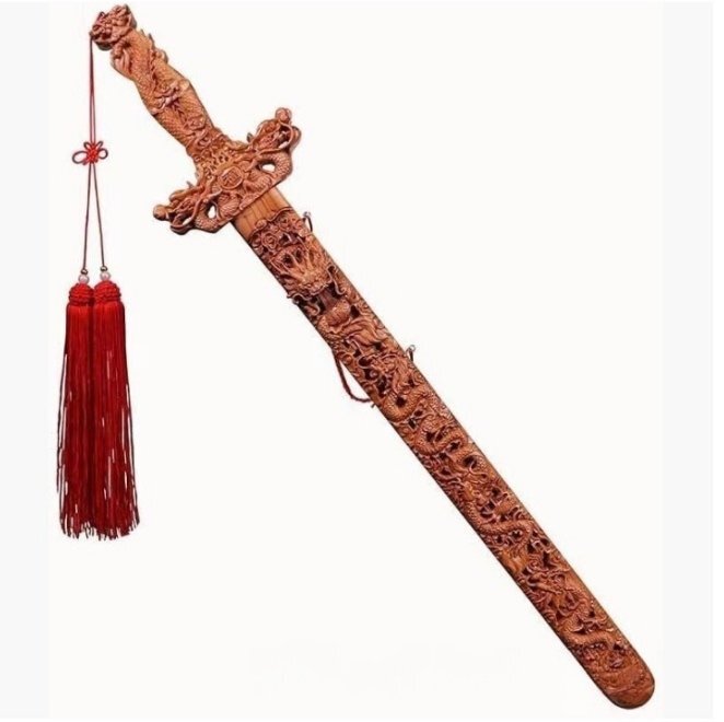 桃木剣 龍剣 宝剣 法剣 風水アイテム 鎮宅玄 木製 置物 風水 厄除け 魔除け お守り 守護お 長さ100cm拍卖