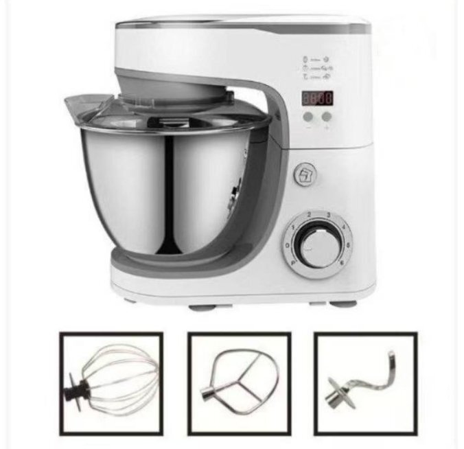 スタンドミキサー 5L大容量 3種類アタッチメント付き 低騒音 6段階スピード調節 タイミング機能家庭用 業務用 こねる ミキサー 電動 お菓子拍卖