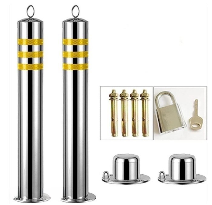 駐車場 ポール 車止め 2個 駐車場ポール ステンレス鋼 車止めスタンドポール 駐車スペースをブロックするバリアポスト 駐車場ポスト ドライ拍卖