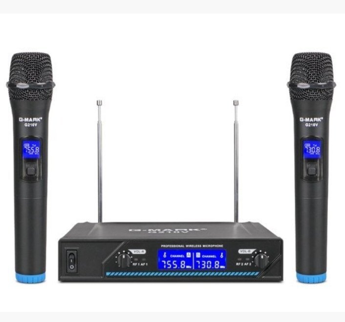 ワイヤレスマイク付き2チャンネルオーディオミキサー★ミキシングコンソール★2本のマイクロフォン付きです拍卖