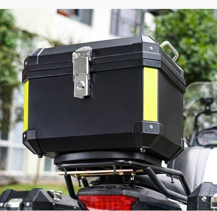 リアボックス 容量 45L バイク用トップケース 収納ケース バックレスト付き 防水 リフレクター付き 取り外し可能な裏地 黒拍卖