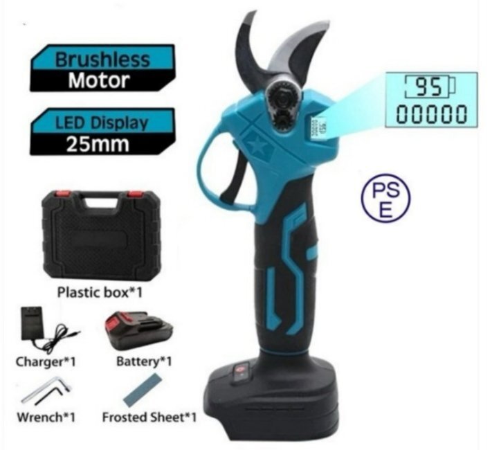 新型電動ハサミ 充電式 ブラシレスモーター採用 数値表示機能付き 開き口30mm マキタ21Vバッテリーと互換性あり庭木/枝切り/果樹用拍卖