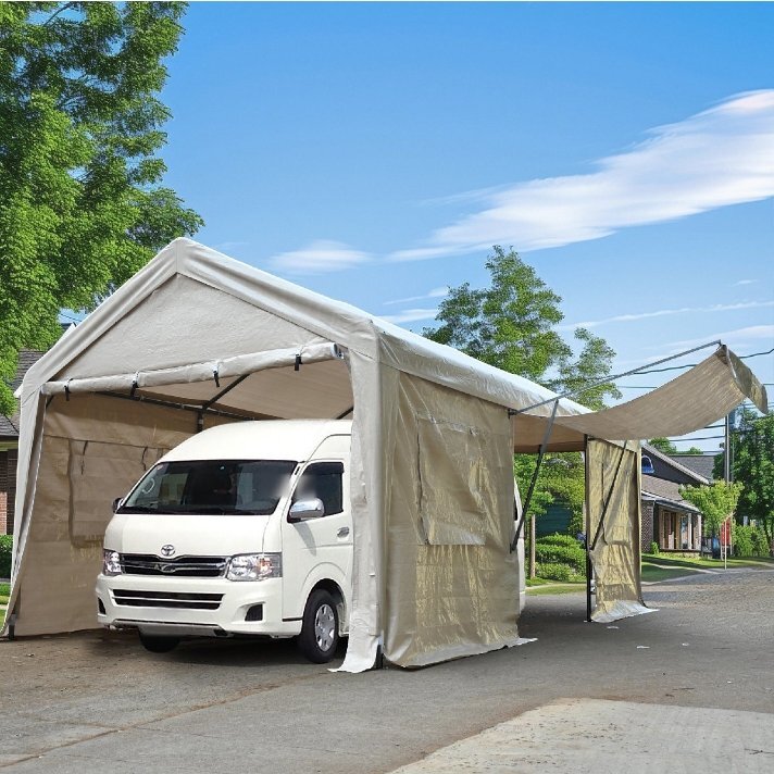 【国内発送】テント 車庫テント ガレージテント 3×6m UV ガレージテント カーポート 軽自動車用 大型 車 駐車 スチール製 頑丈拍卖