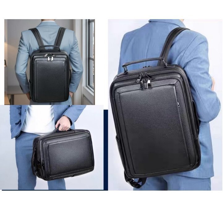 強力推薦★リュックサック メンズ デイパック バックパック 大容量 本革 牛革 おしゃれ ビジネスリュック バックパック▲黒拍卖