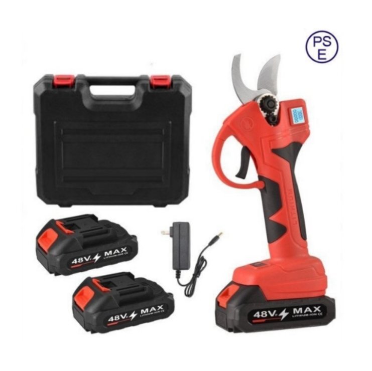 新型電動ハサミ 充電式 切断直径40mm 庭木/枝切り/果樹用/電線/ケーブルなど 剪定鋏 電池2個拍卖
