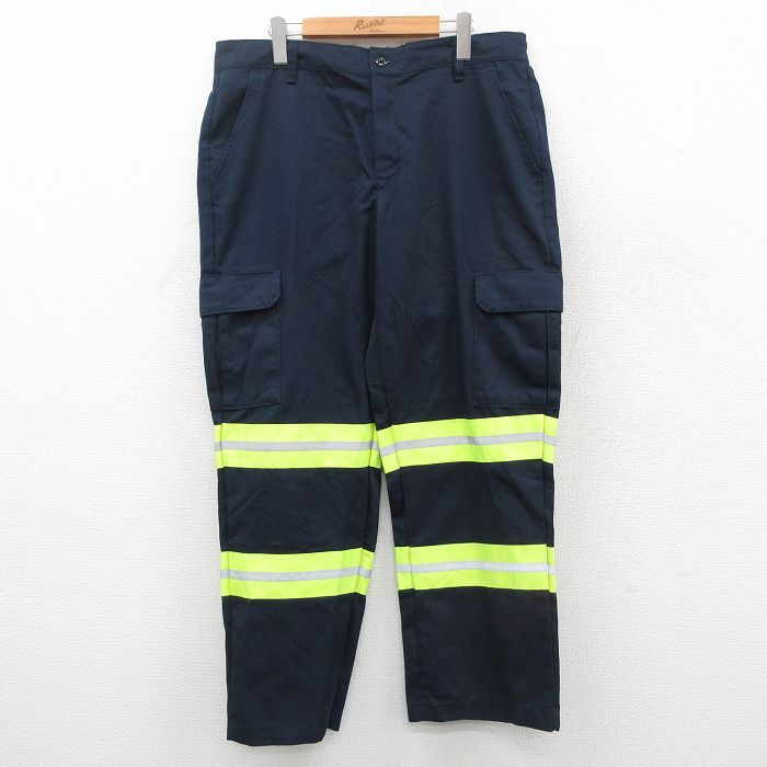 W36/古着 レッドキャップ ワーク カーゴ パンツ メンズ リフレクター 紺他 ネイビー 25oct31 中古 ボトムス ロング拍卖