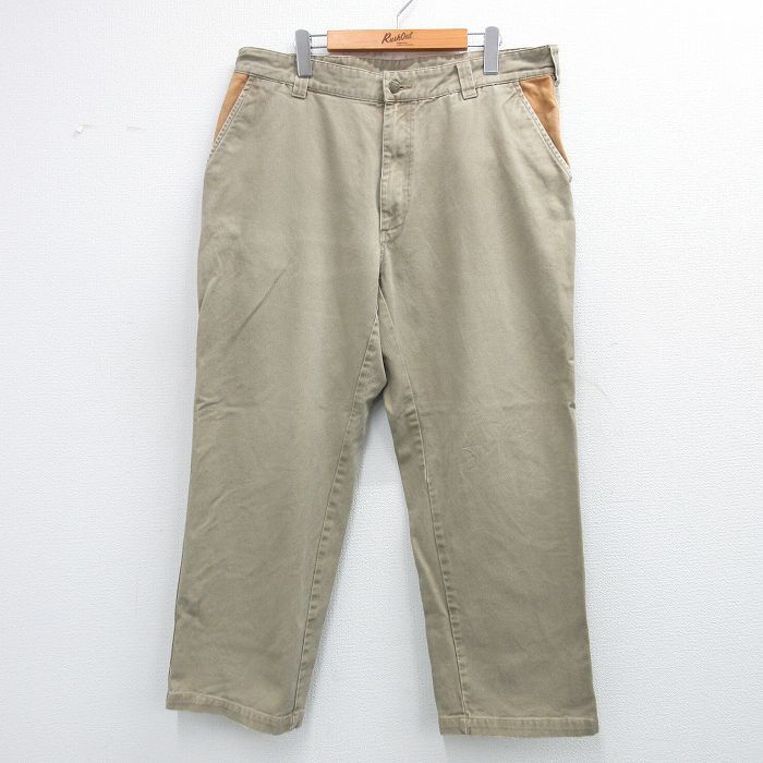 W35/古着 オービス パンツ メンズ 00s コットン ベージュ カーキ 25nov04 中古 ボトムス ロング拍卖