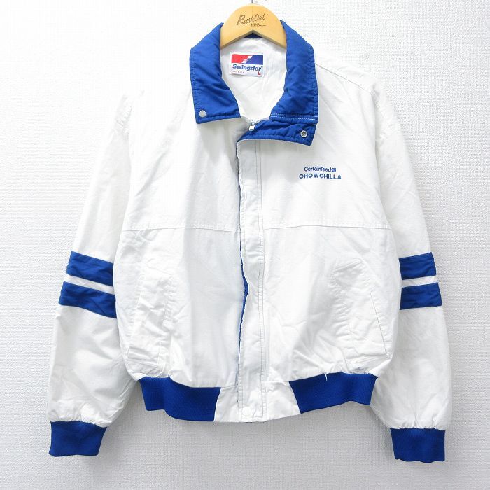 XL/古着 スイングスター 長袖 ジャケット メンズ 90s チャウチラ 白 ホワイト 25nov04 中古 アウター ジャンパー ブルゾン拍卖