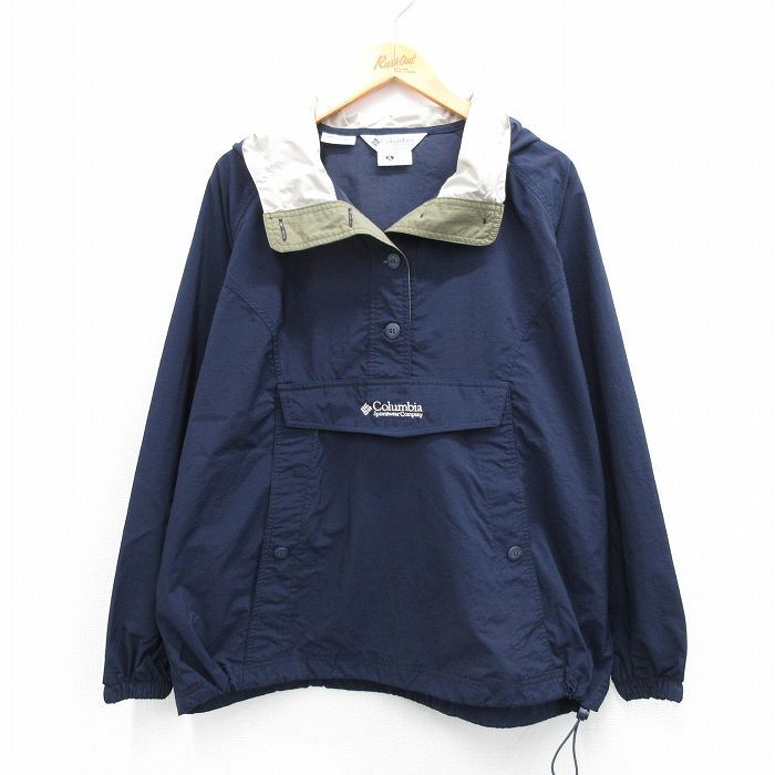 古着 コロンビア 長袖 ナイロン ジャケット パーカー レディース 00s ワンポイントロゴ 大きいサイズ 紺 ネイビー 25nov04 中古 アウター拍卖