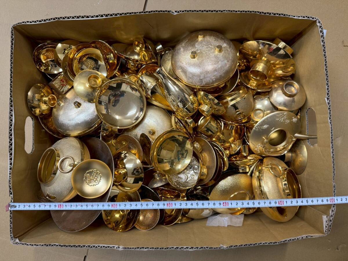 10#W/D43T 金杯 金盃 盃 酒器 金メッキ 置物 まとめ 24KGP刻印 他 約20㎏ 大量 現状/未確認 140サイズ拍卖