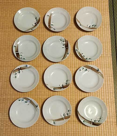 昭和の食器 中皿 12皿 12枚 直径 約18.3cm 皿 和食器 昭和 レア レトロ 未使用 貴重拍卖