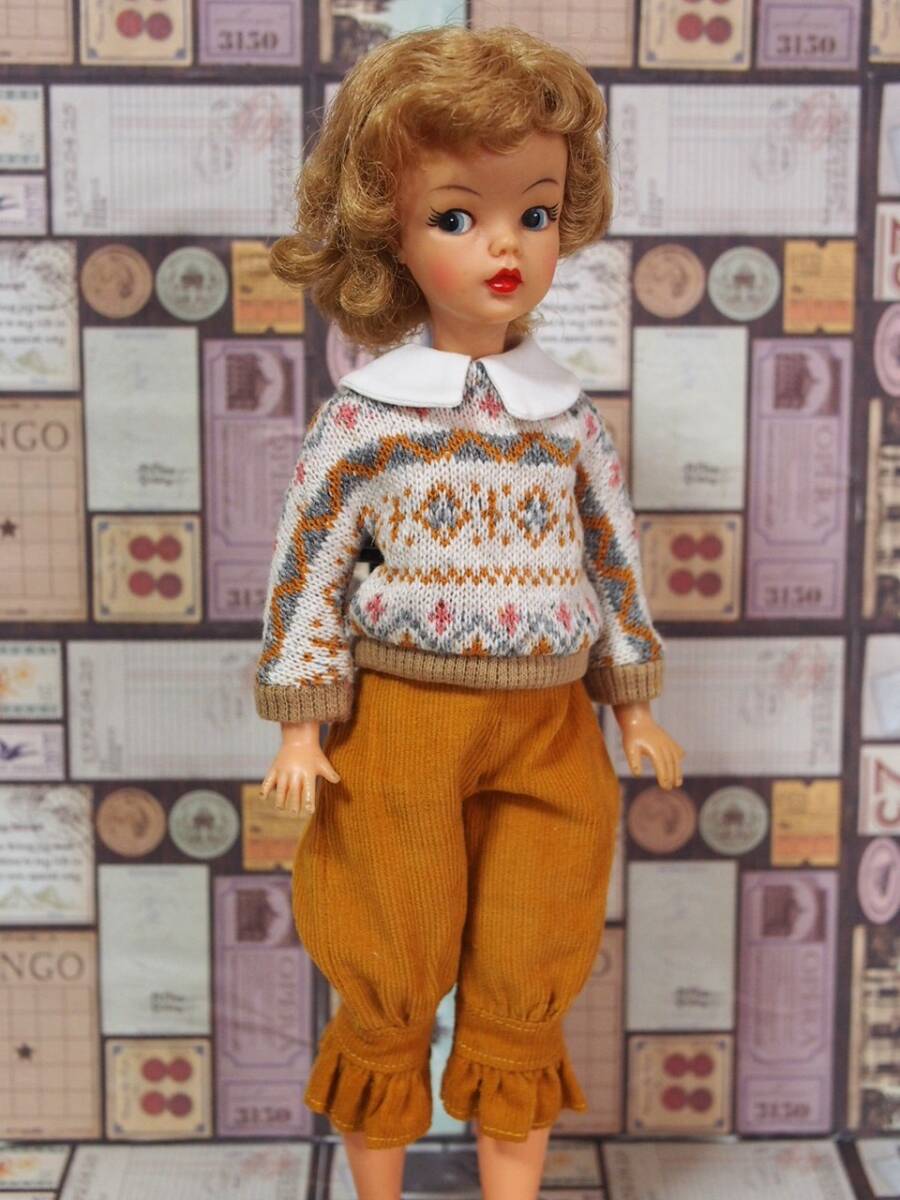 Doll Dressing♪ハンドメイド タミーちゃんサイズお洋服セット人形/アウトフィット衣装/ニット/セーター/パンツ/ドール服/昭和レトロ/tammy拍卖