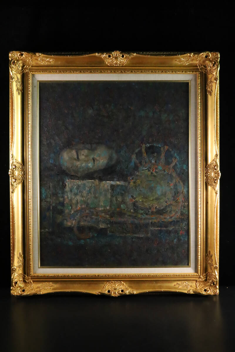 ◇雅◇ 真作保証 和気史郎 油彩 傑作「こおもて」1969年作 15号 サイン有 裏書 栃木県出身 独立美術会委員 能面 C152.RG.25.11.SW拍卖