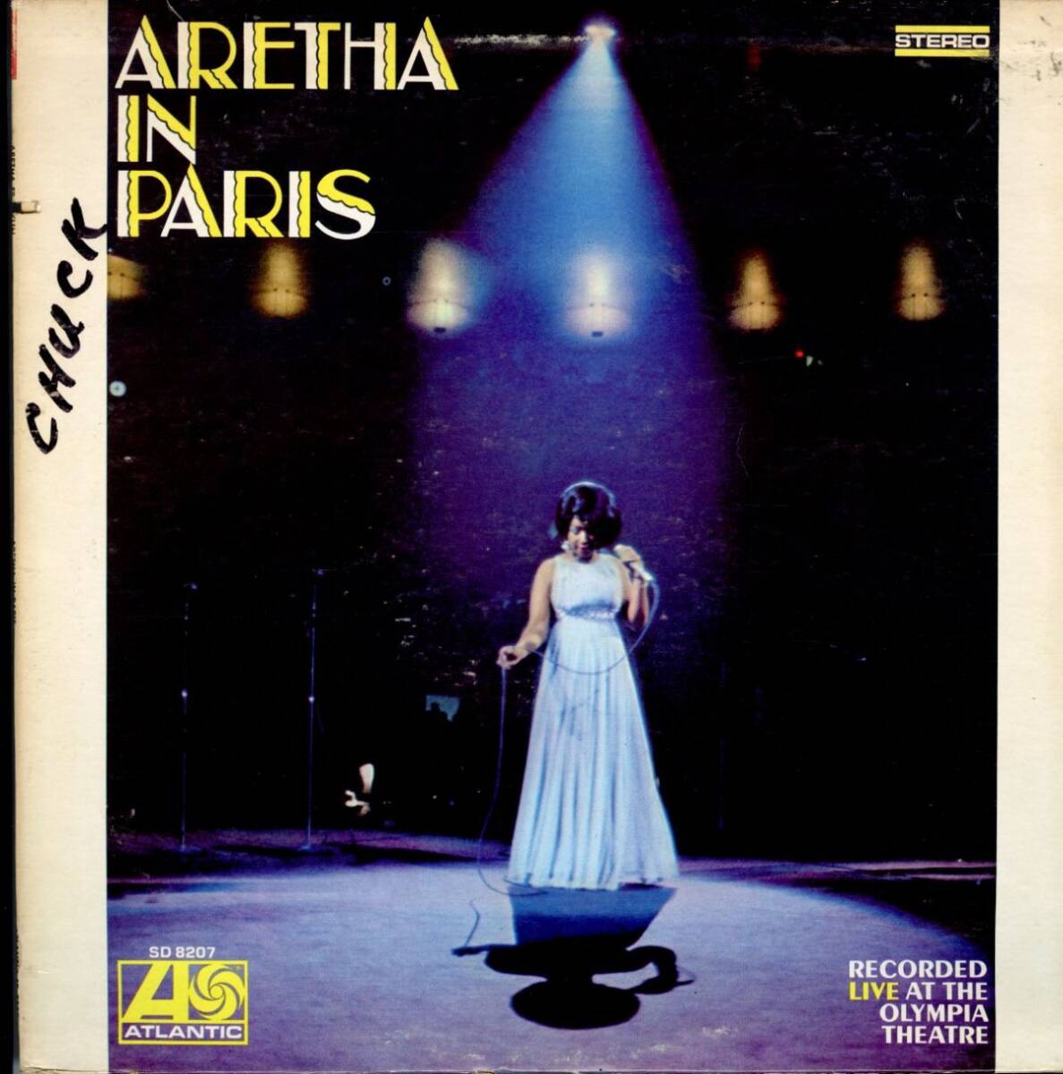USオリジLP!赤緑ラベル Wロゴなし Aretha Franklin / Aretha In Paris 68年【Atlantic / SD 8207】アレサ・フランクリン Carolyn Franklin拍卖