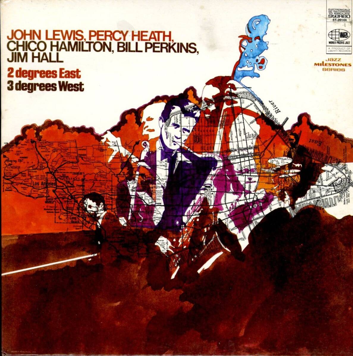 68年 USプレスLP!ジャケ違い John Lewis / 2 Degrees East, 3 Degrees West【World Pacific Jazz / ST-20144】Jim Hall Chico Hamilton拍卖