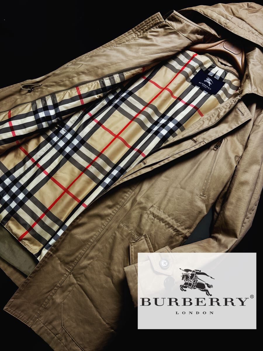 g20 定価18万超●ビックシルエット LL●●BURBERRY LONDON 最高級フード付属 水鳥天然ダウンジャケット コート バーバリー メンズ 綺麗拍卖