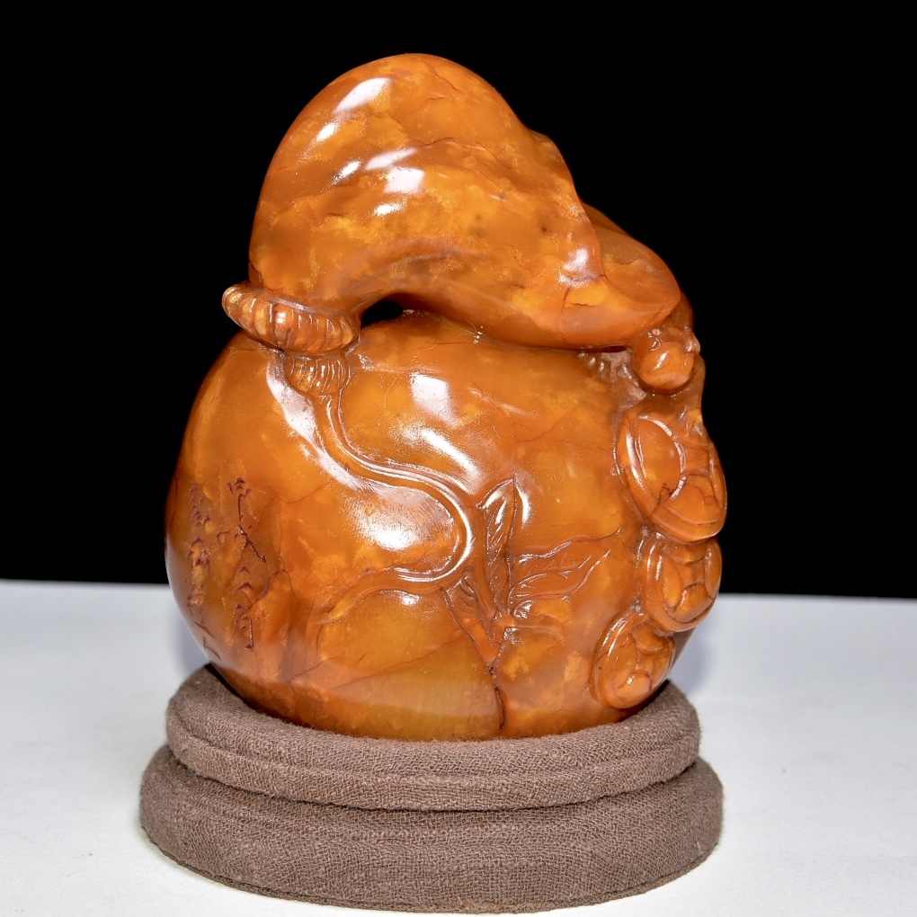 旧蔵 寿山石彫 田黄石 擺件 古擺件 古置物 中国古玩 骨董品 時代物 稀少唐物拍卖