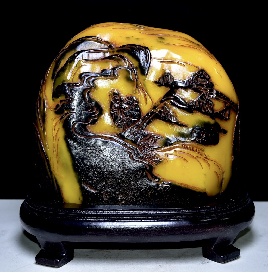 旧蔵 寿山石彫 田黄石 擺件 古擺件 古置物 中国古玩 骨董品 時代物 稀少唐物拍卖