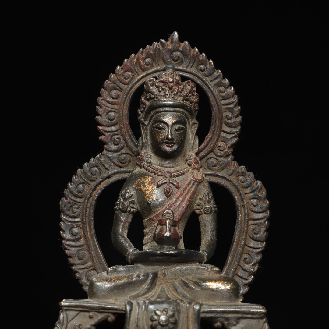 旧蔵 古銅彫 拓金 長寿佛 佛像 古擺件 古置物 中国古玩 骨董品 時代物 稀少唐物拍卖