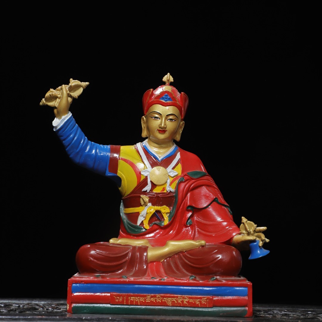 旧蔵 古銅彫 塗金 描彩 護法 佛像 古擺件 古置物 中国古玩 骨董品 時代物 稀少唐物拍卖