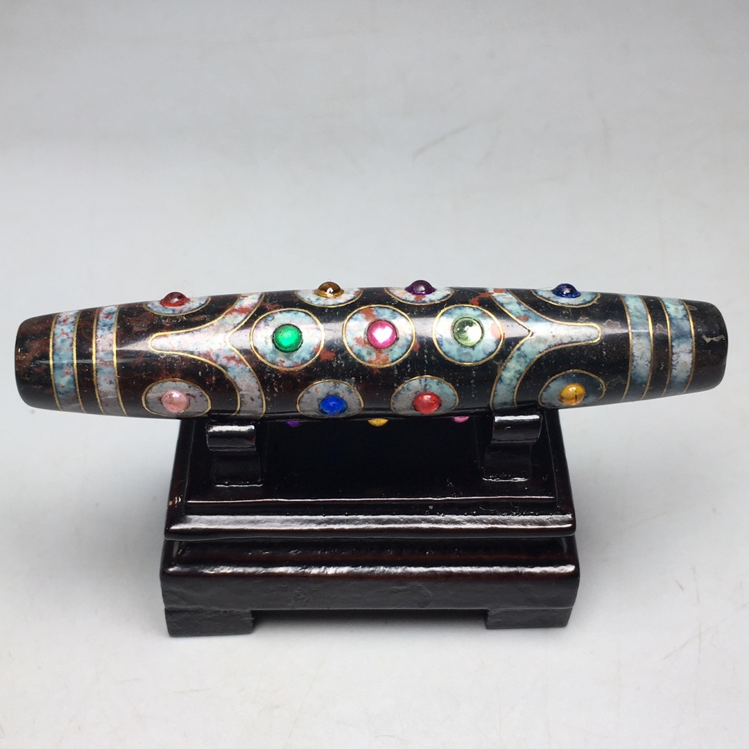 旧蔵 瑪瑙彫 貴石嵌 二十一眼朱砂天珠 根付 風水開運 中国古玩 骨董品 時代物 稀少唐物拍卖