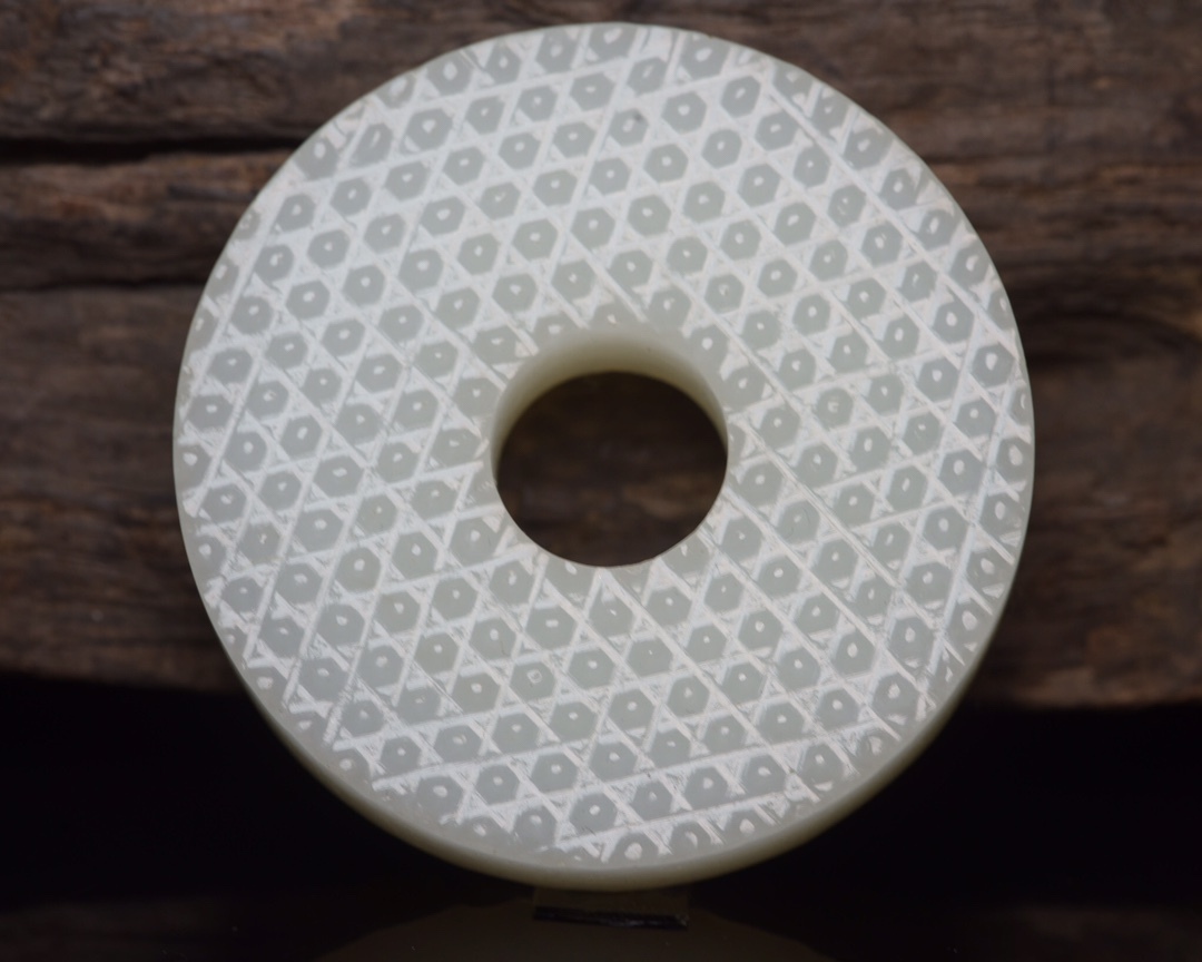 旧蔵 和田玉彫 玉璧 根付 中国古玩 骨董品 時代物 稀少唐物拍卖