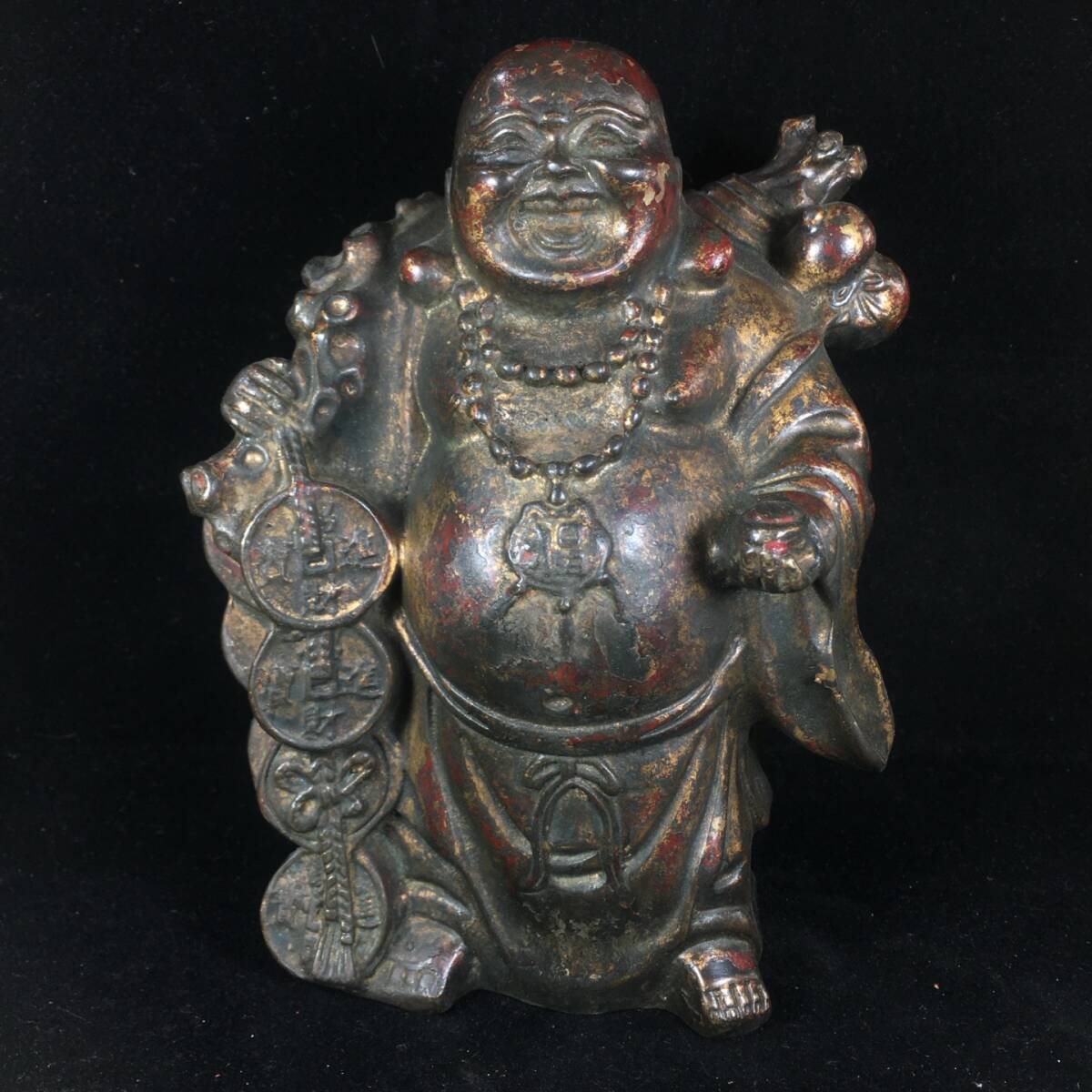 旧蔵 古銅彫 彌勒佛 佛像 擺件 古擺件 古置物 中国古玩 骨董品 時代物 稀少唐物拍卖