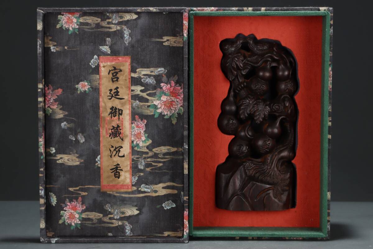 旧蔵 沈香木彫 福祿寿 擺件 古擺件 古置物 中国古玩 骨董品 時代物 稀少唐物拍卖