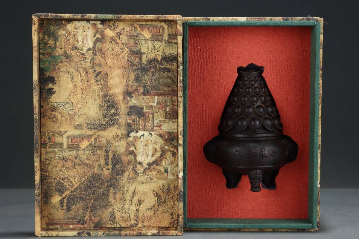 旧蔵 沈香木彫 聚寶盆 擺件 古擺件 古置物 中国古玩 骨董品 時代物 稀少唐物拍卖