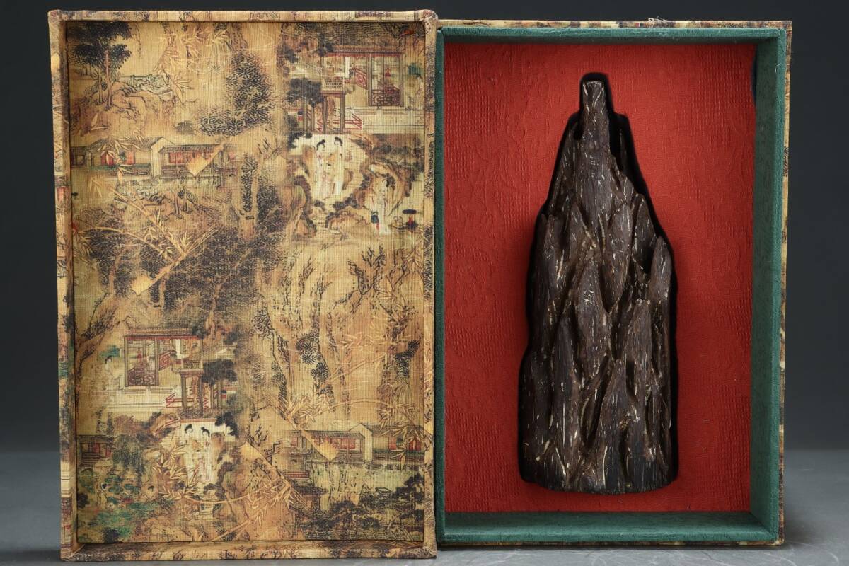 旧蔵 沈香木彫 山子 擺件 古擺件 古置物 中国古玩 骨董品 時代物 稀少唐物拍卖