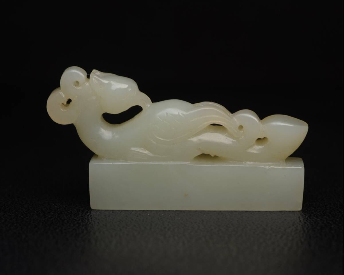 旧蔵 和田玉彫 印章 根付 中国古玩 骨董品 時代物 稀少唐物拍卖