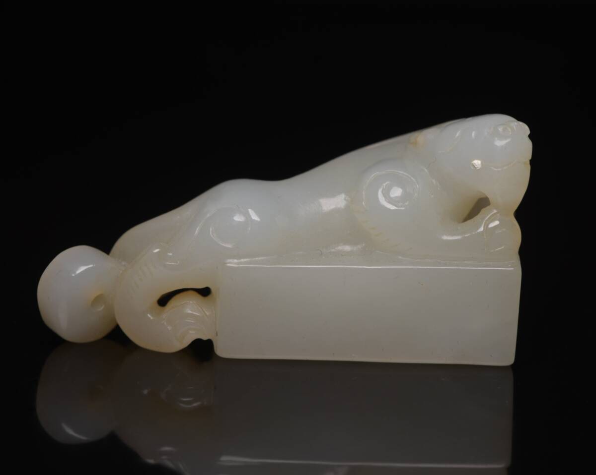 旧蔵 和田玉彫 印章 根付 中国古玩 骨董品 時代物 稀少唐物拍卖