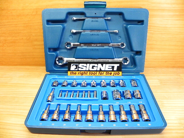 シグネット 3/8(9.5)sq E型・T型トルクス ソケットレンチ セット35点 SIGNET12835 メガネ付拍卖