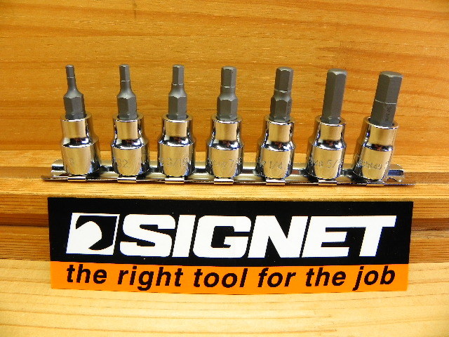 シグネット 3/8(9.5) インチ ヘックス ビット ソケットレンチ 7点セット SIGNET アメ車ハーレー拍卖