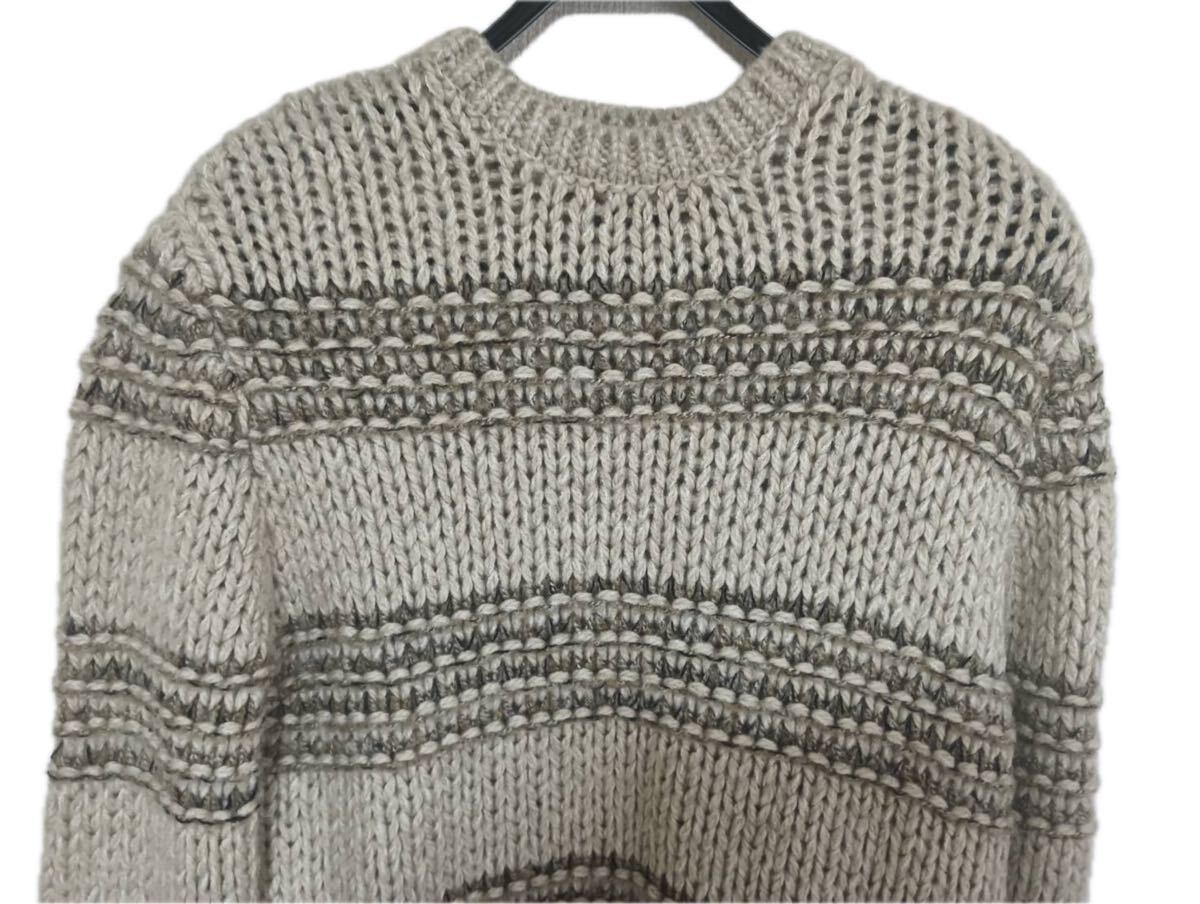 ZARA ザラ メンズ セーター Mサイズ ベージュ系 チャンキーニット クルーネック 美品 ほぼ未使用 秋冬 ナチュラル ウール混 カジュアル拍卖