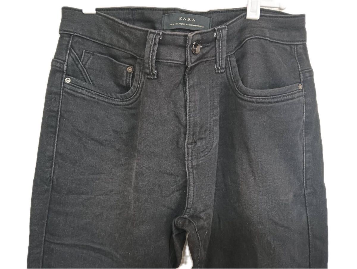 美品 ZARA MAN ソフトデニム ブラック スキニージーンズ メンズ 30 ストレッチ スリムフィット ジーパン ザラマン 黒 デニムパンツ拍卖