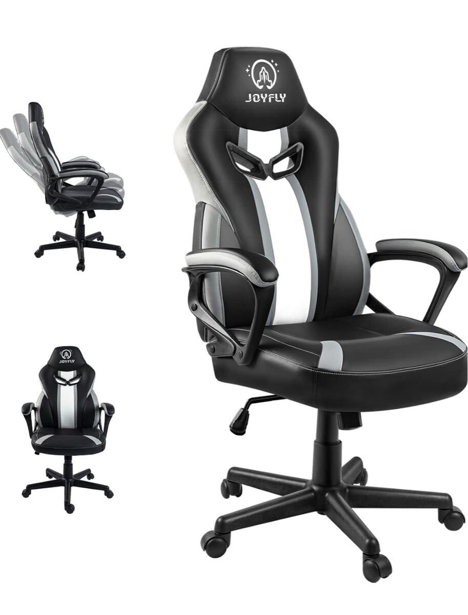 JOYFLY ゲーミングチェア ブラック/ホワイト ゲーミングチェア拍卖